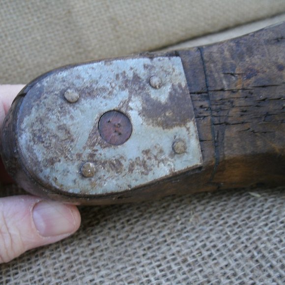 Antique Wood Shoe Form Hand Painted Design - Picture 10 of 16